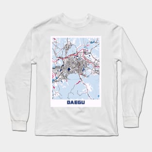 Daegu - South Korean MilkTea City Map Long Sleeve T-Shirt